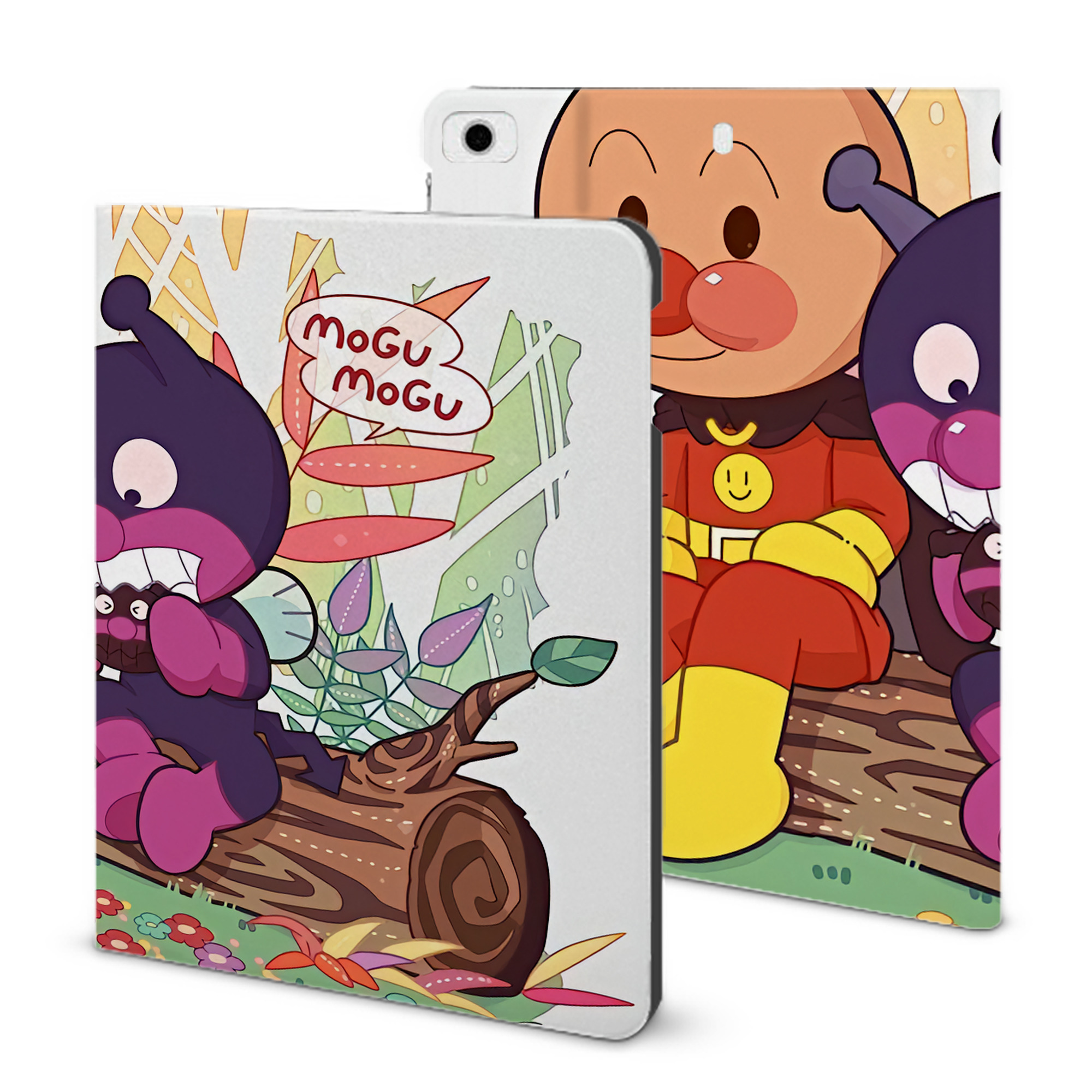（画像用） アンパンマン Anpanman IPad ケース ブック型 PUレザー TPU 耐衝撃 軽量 薄型 ペン収納なし 全面保護 IPad 各モデル対応